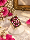 Laziz Meenakari Ethnic Ring – Red