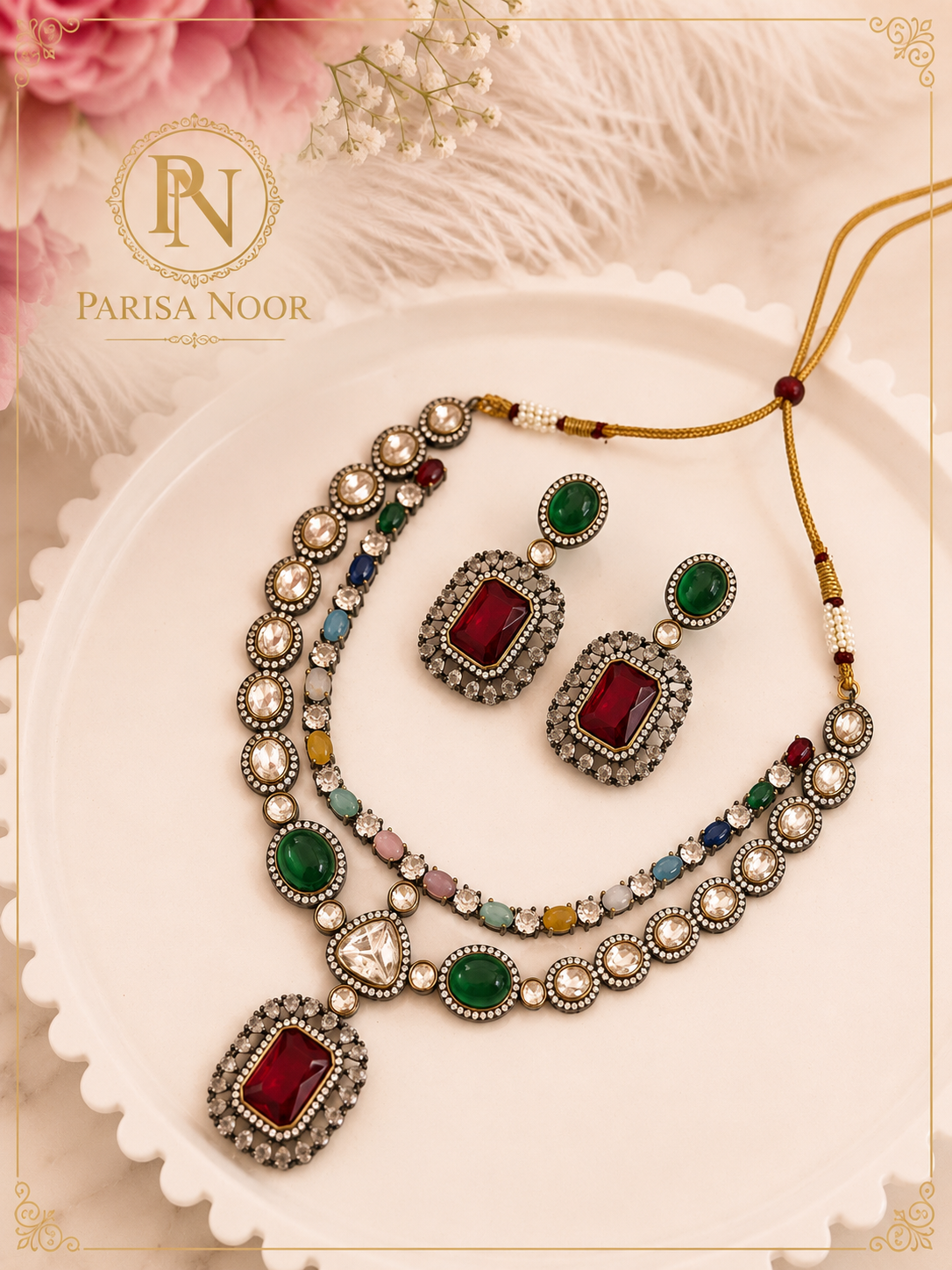 Madhuri Bollywood Designer Kundan Necklace Set