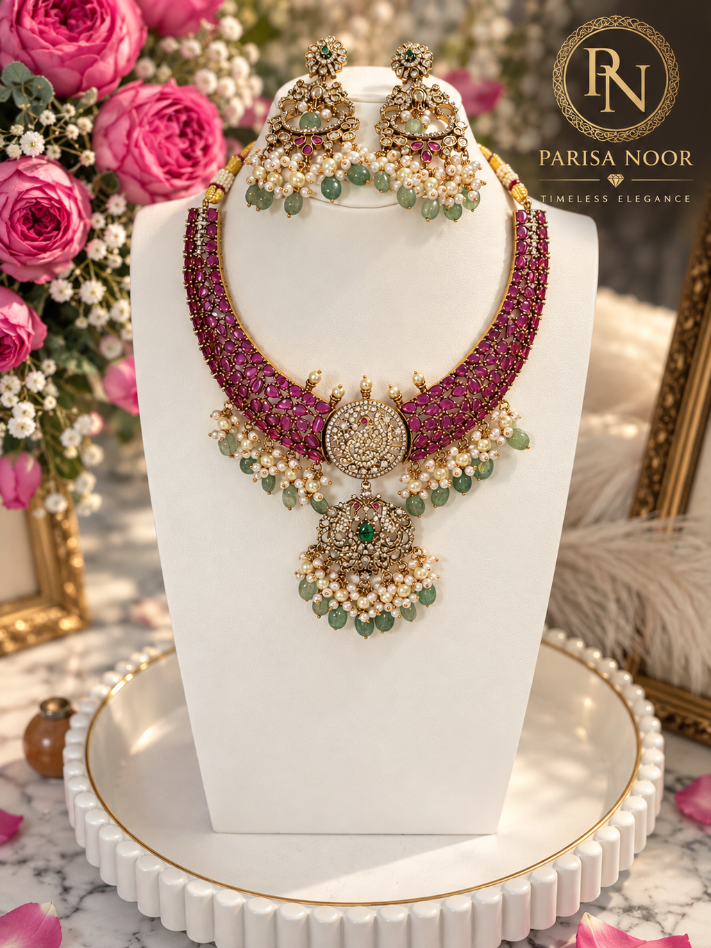 Keya Luxury Moissanite Victorian Hasli Necklace