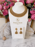 Vamika Antique Gold Jhumki Necklace Set