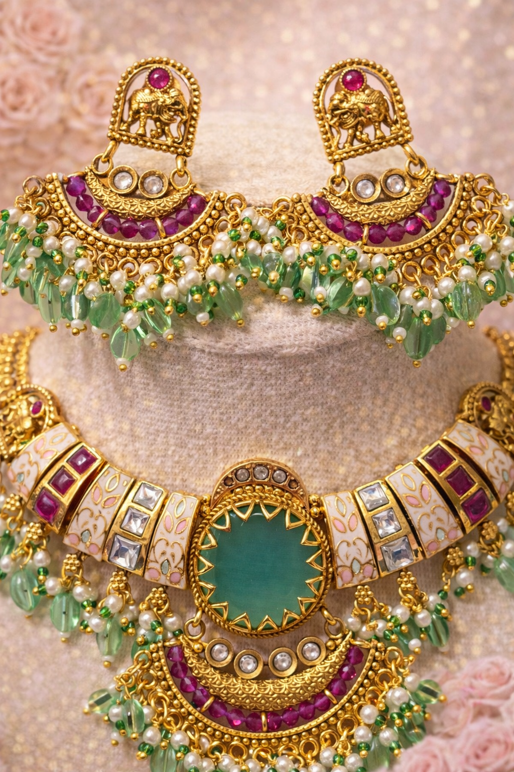 Royal Garden Meenakari Necklace set