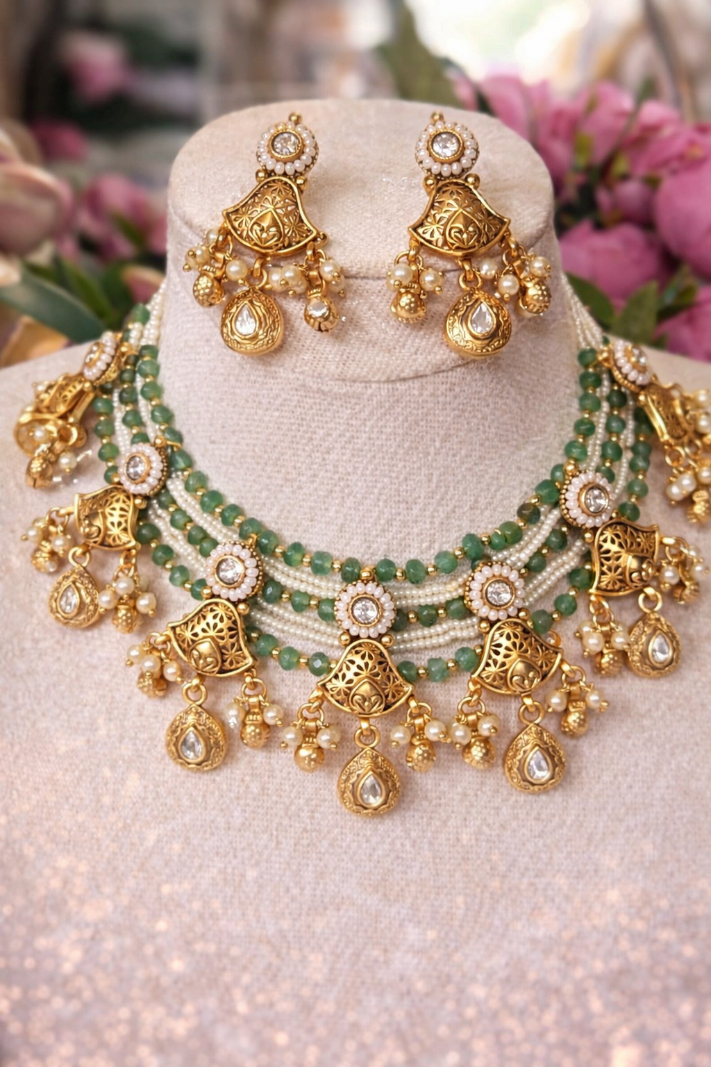 Rang Mahal Heritage Pearl Necklace Set