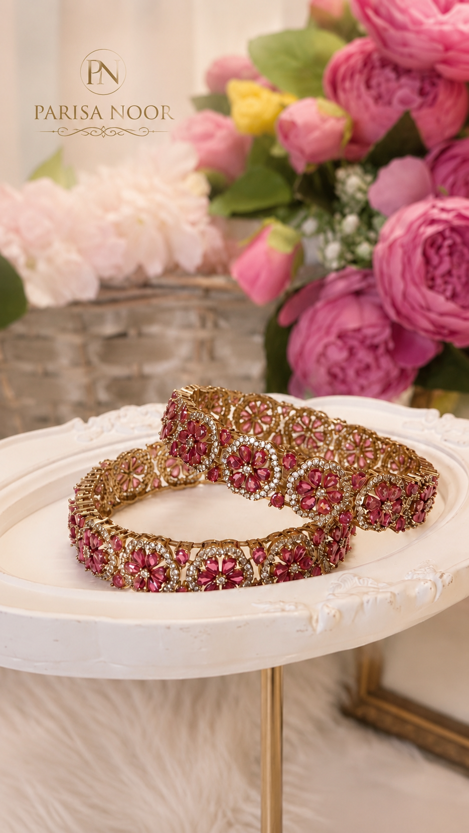 Arezia Premium Victorian AD Wine Red Bangles