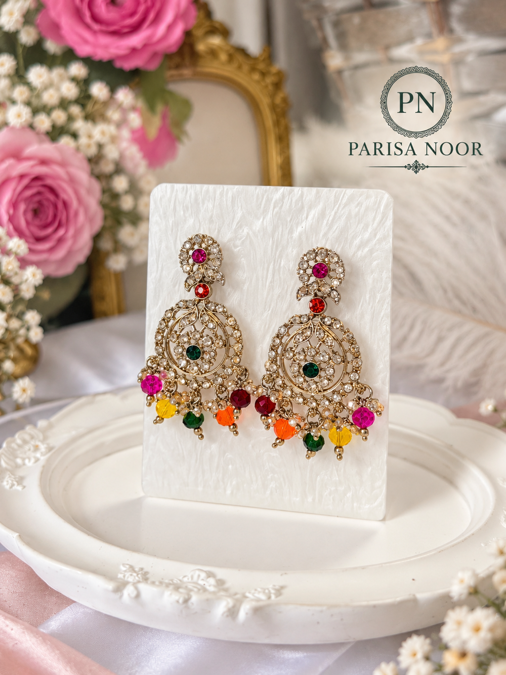 Rangmahal Multicolour Royal Kundan Necklace Set