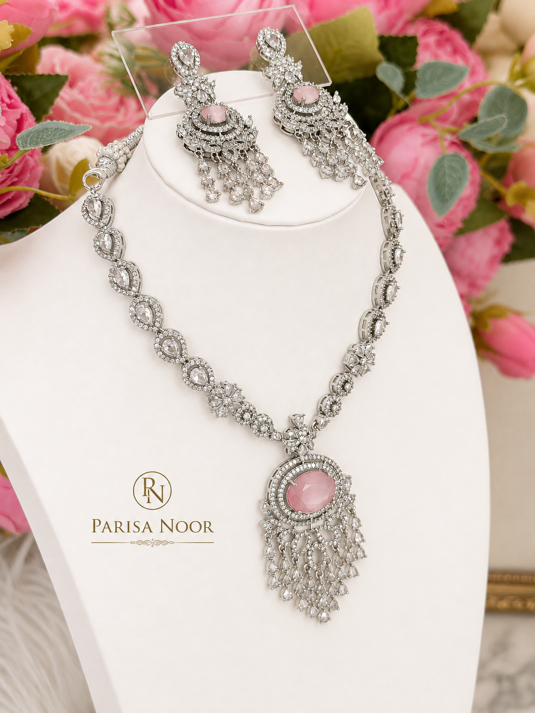 Zunaira Pink AD Designer Necklace Set
