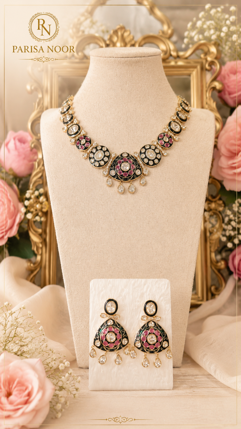 Nayra Premium Moissanite Heritage Necklace Set