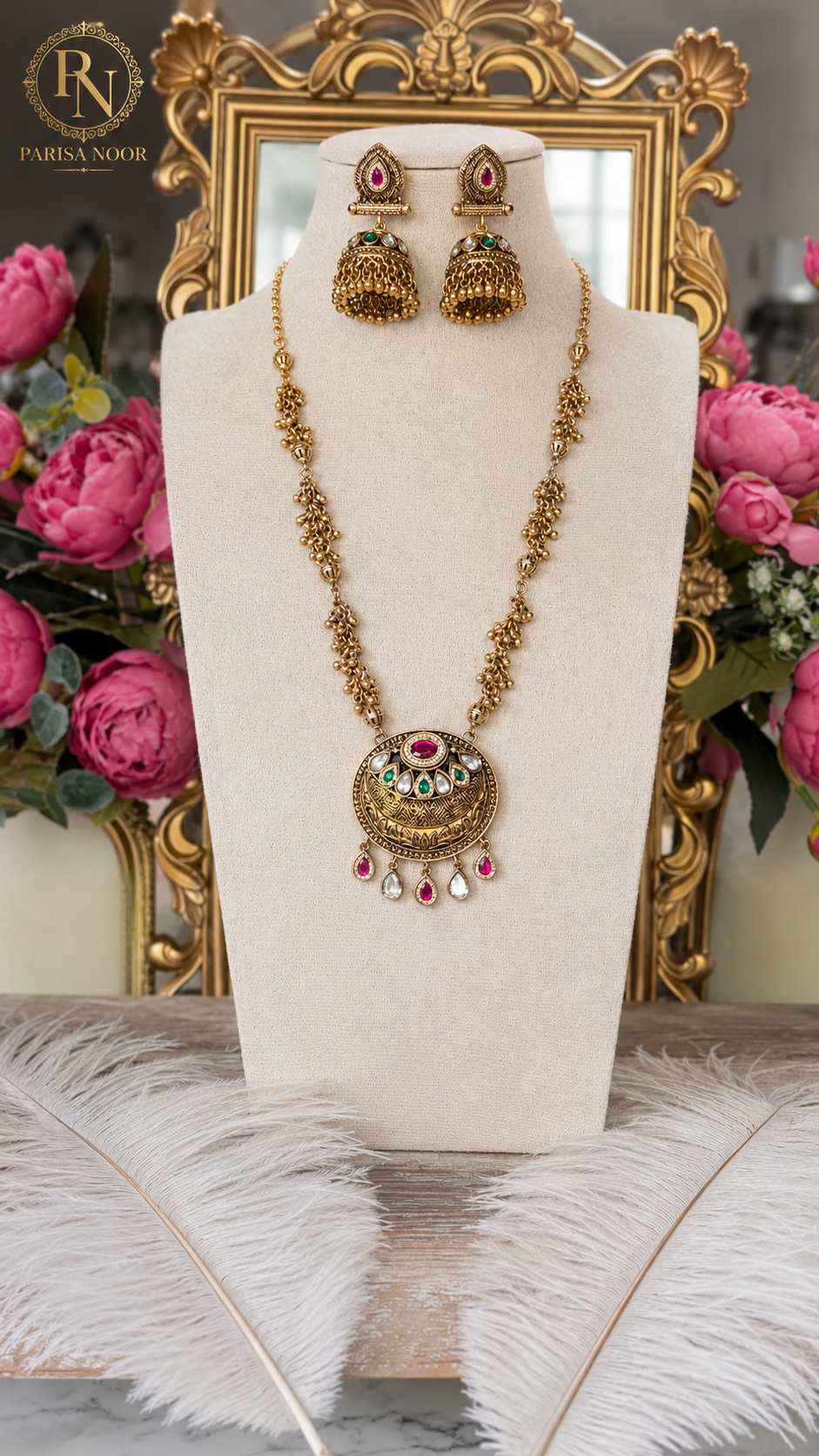 Varnika Kashmiri Heritage Long Necklace Set