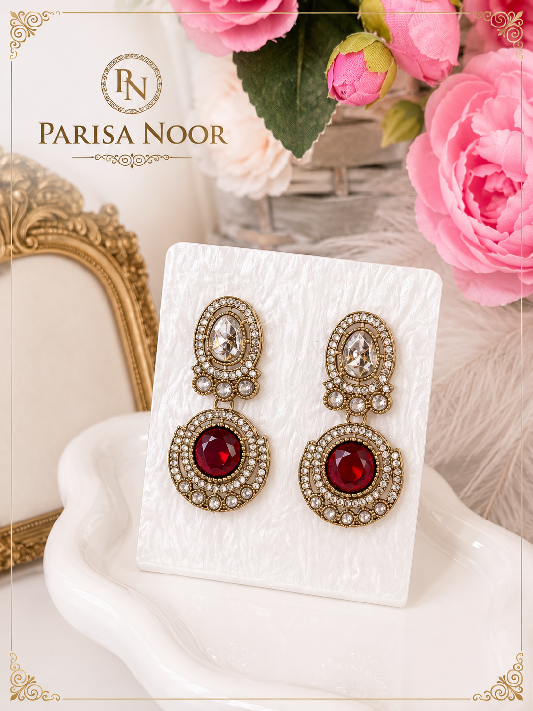 Saran Multicolour Luxury Polki Kundan Necklace Set