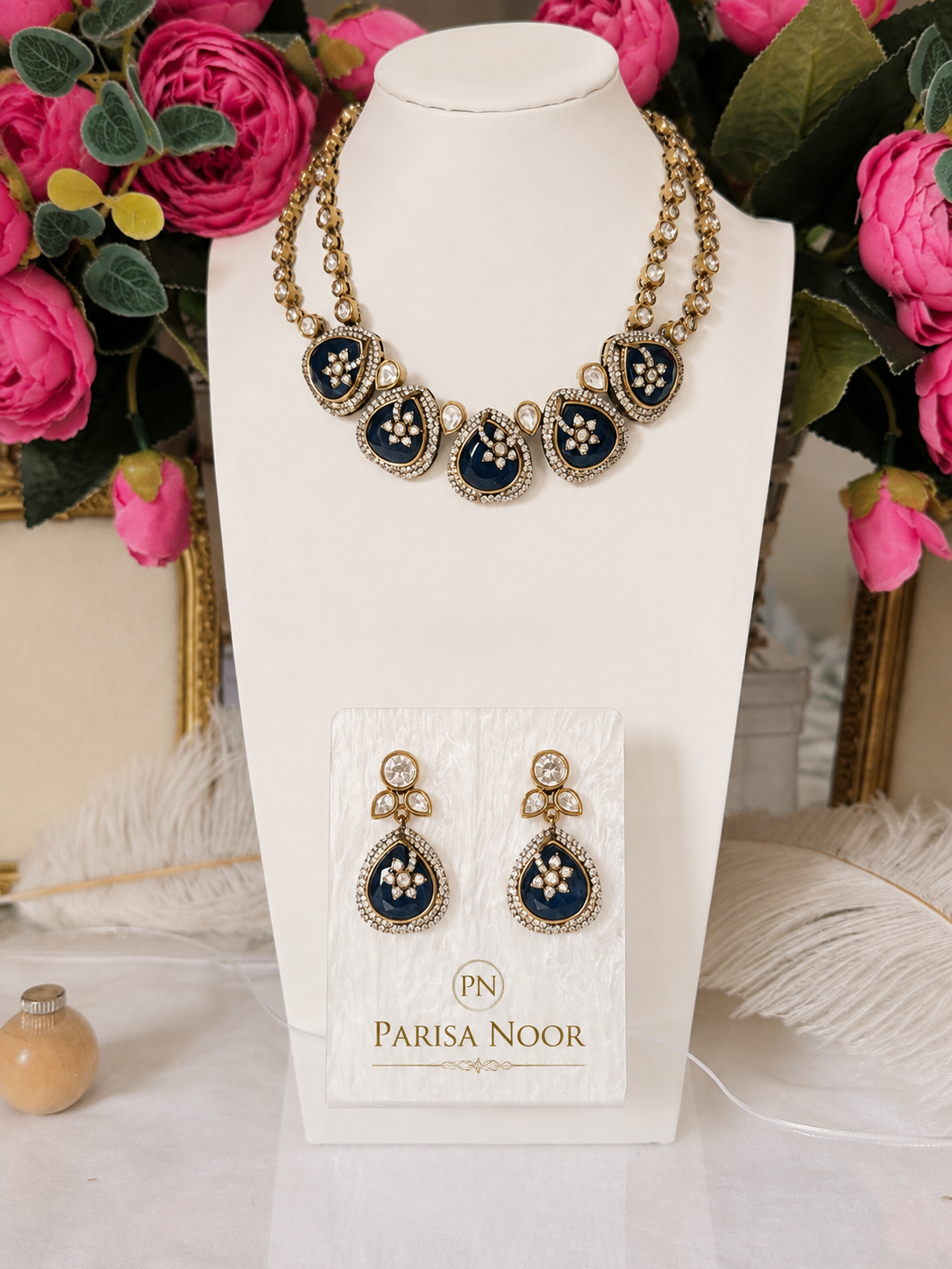 Nilaya Royal Blue Kundan Necklace Set