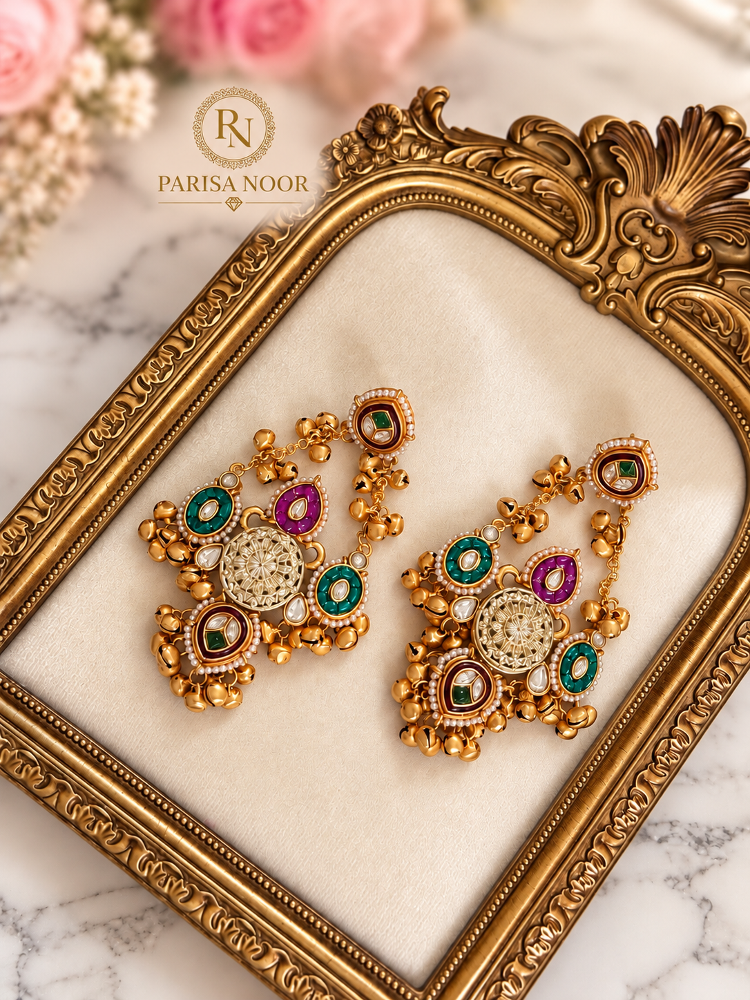 Tavisha Multicolour Kashmiri Ghungru Statement Earrings