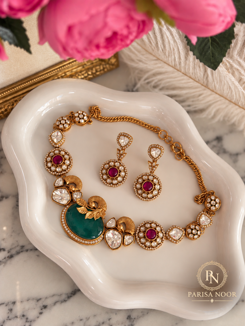 Mirevani Designer Premium Fusion Antique Heritage Necklace Set