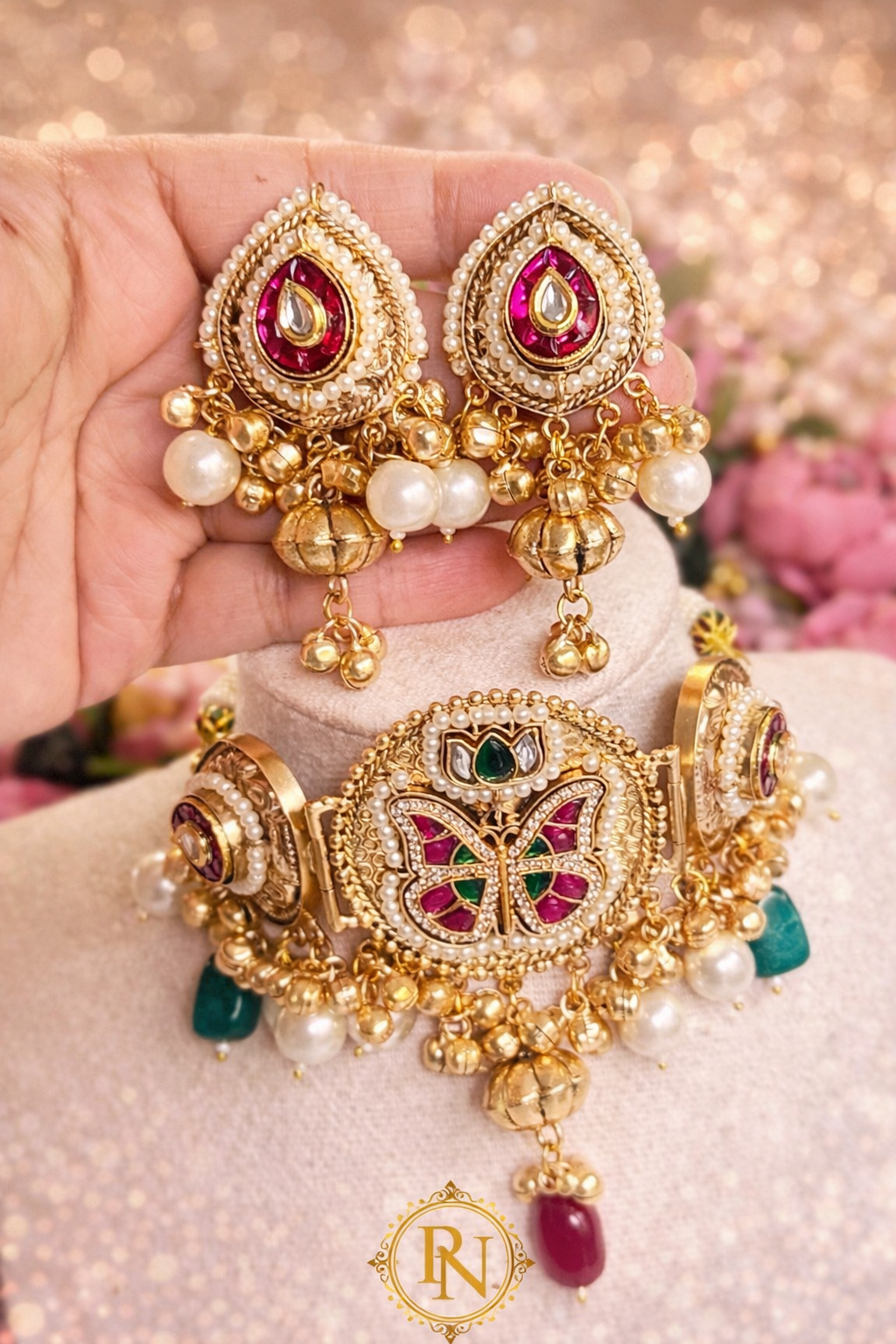 Noor Butterfly Kashmiri Ghungru Choker