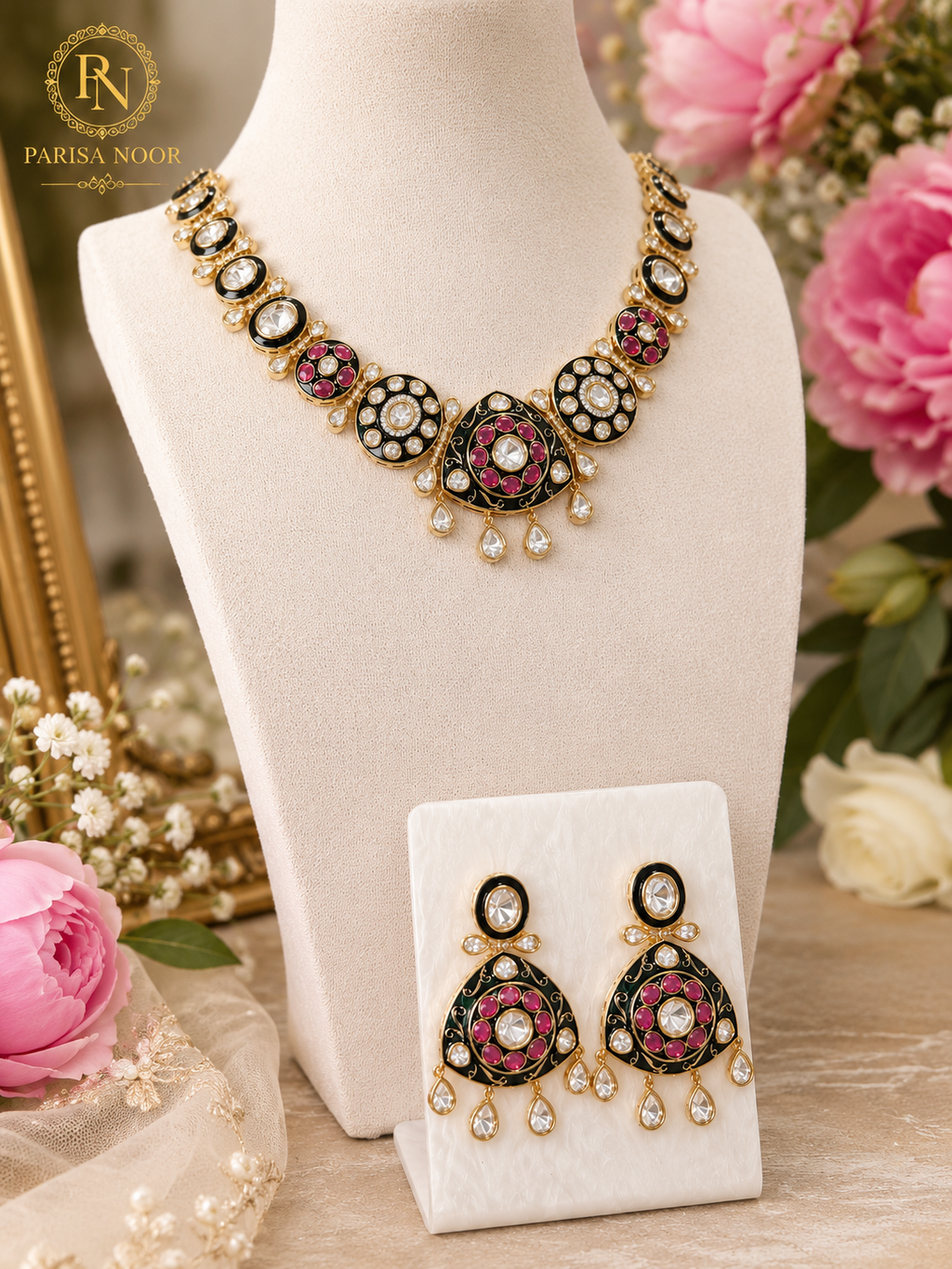 Nayra Premium Moissanite Heritage Necklace Set