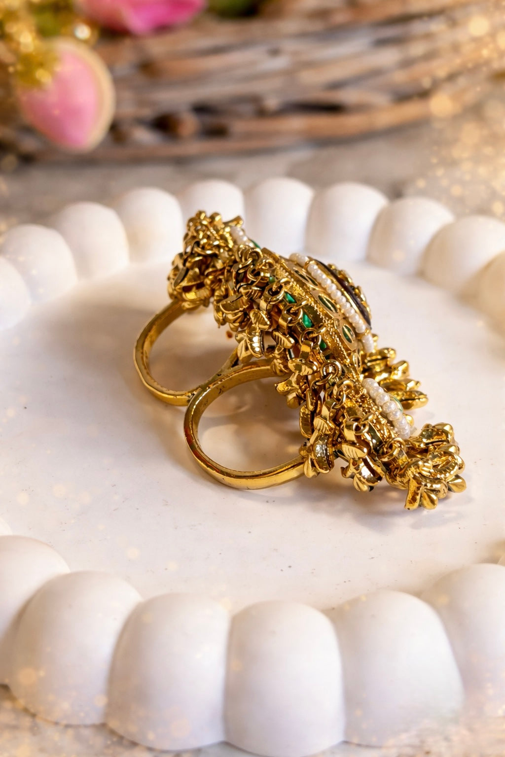 Hemani Heritage Double Ghungru Ring