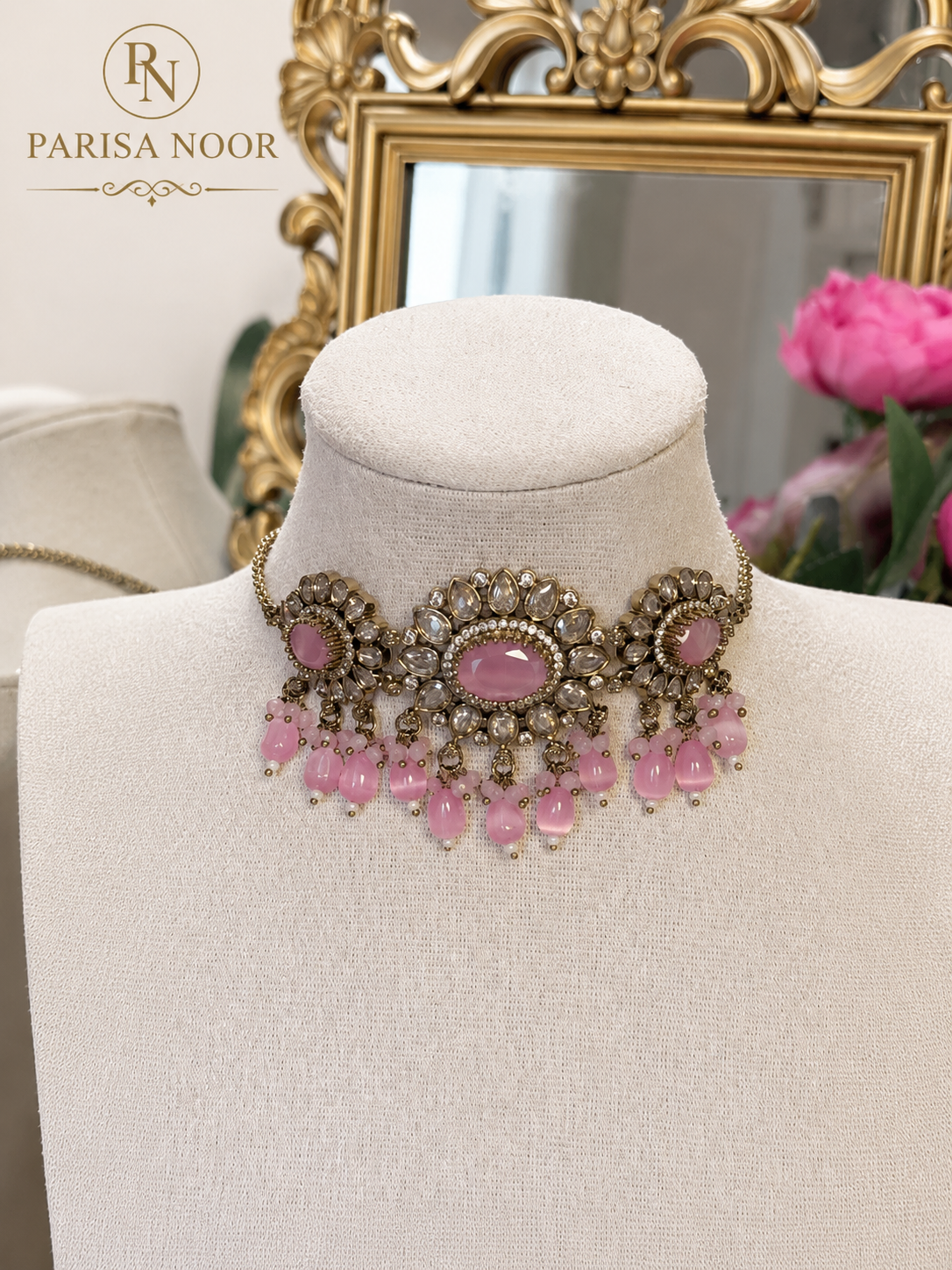 Radhika Pink Kundan Choker Set
