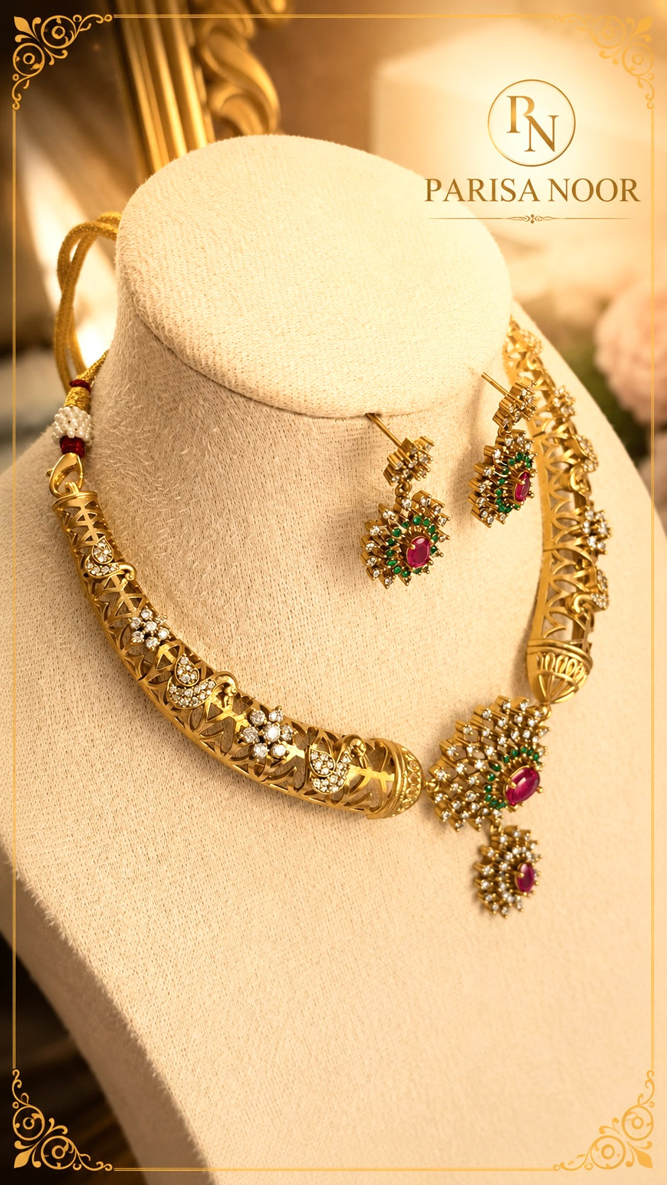 Faiza Luxury Hasli Necklace Set Victorian AD