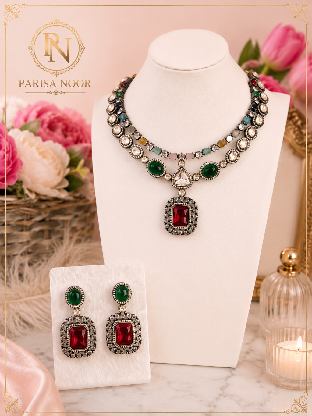 Madhuri Bollywood Designer Kundan Necklace Set