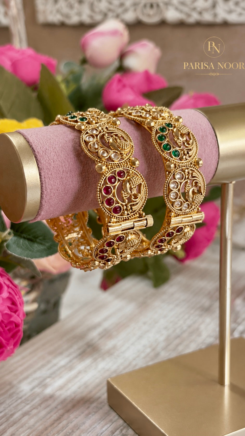 Mayurika Rajwadi Openable Kada Bangle Pair