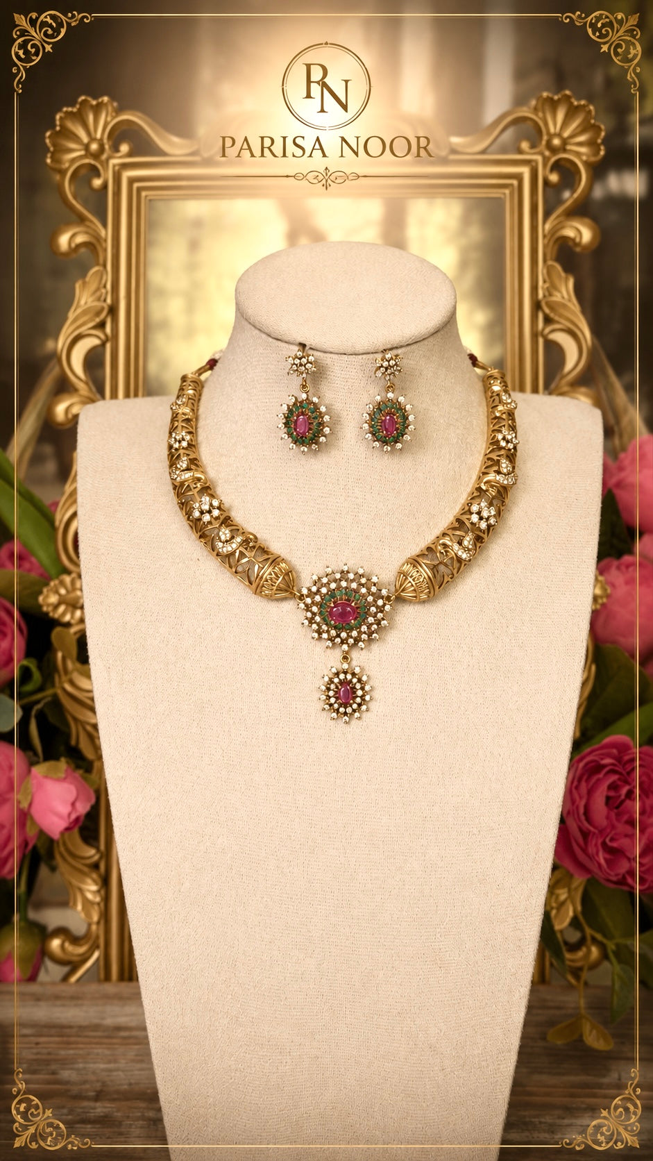 Faiza Luxury Hasli Necklace Set Victorian AD