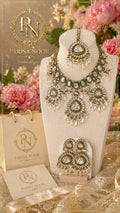 Inara Designer Kundan Necklace Set with Earring and Mangteeka