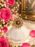 Mahira Purple Kundan Statement Ring