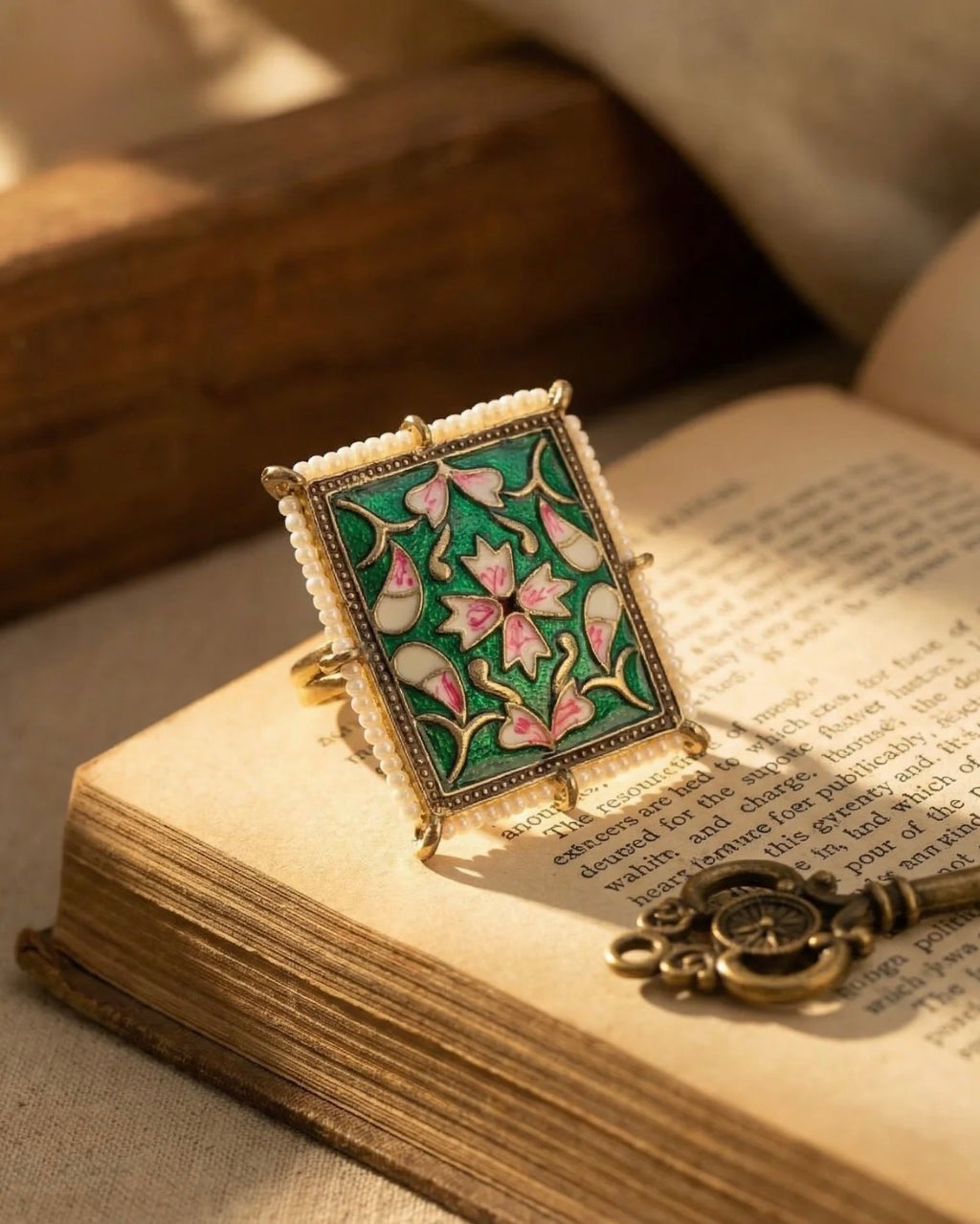 Laziz Meenakari Ethnic Ring