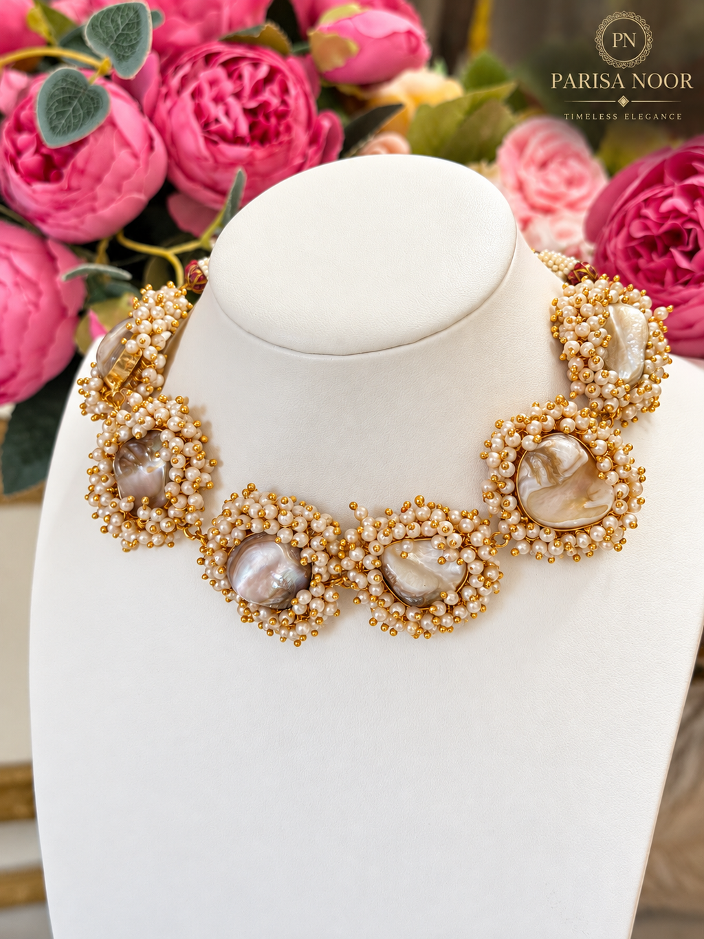 Nayeli Pearl Blossom Designer Necklace Set