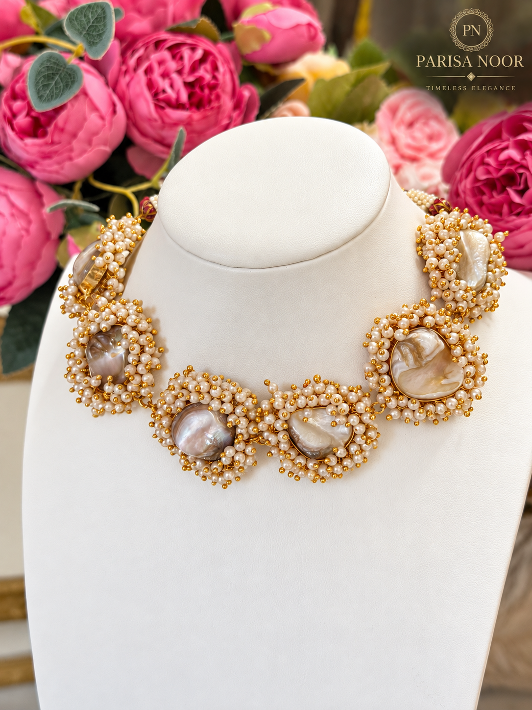 Nayeli Pearl Blossom Designer Necklace Set