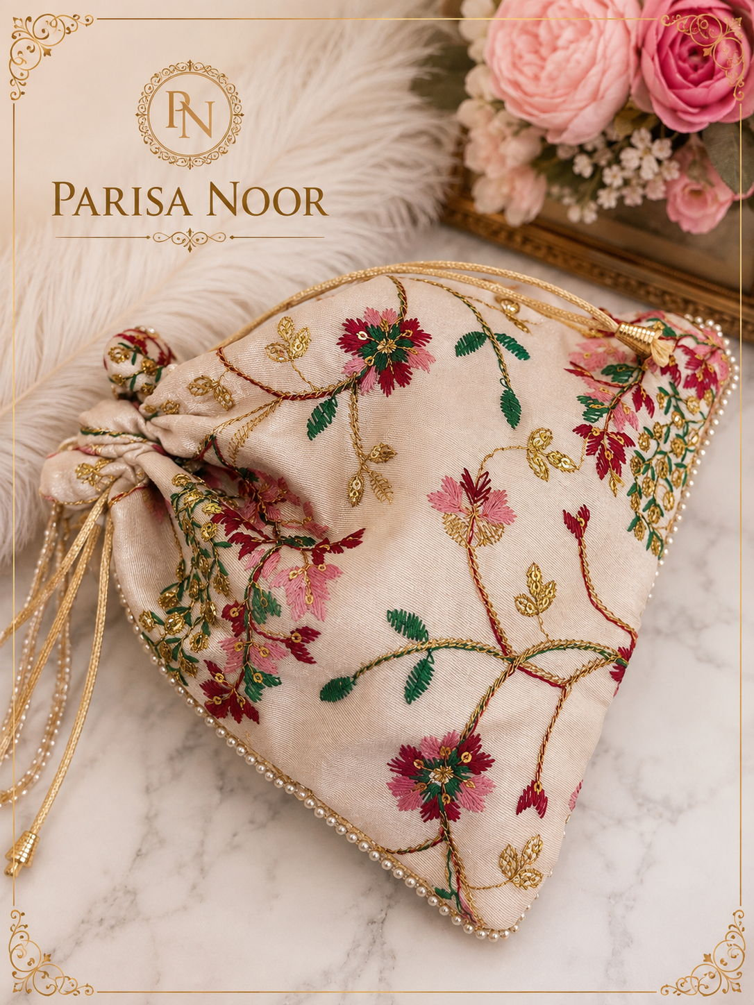 Etha Hand-Embroidered Batwa Potli Bag