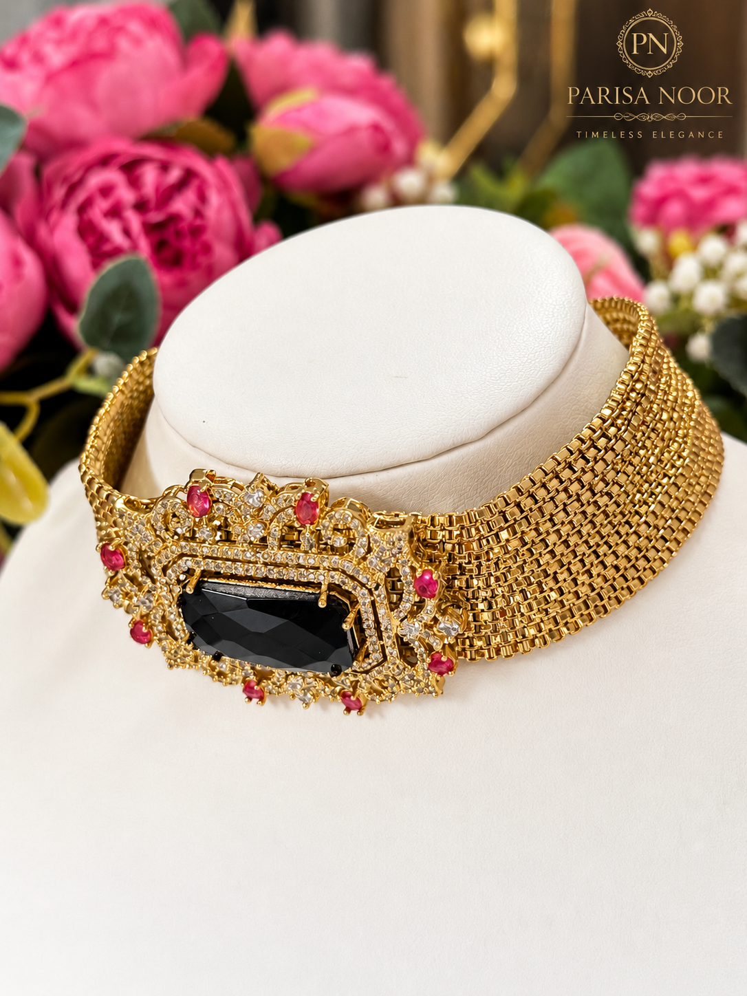 Nayzara Black Designer Choker Set