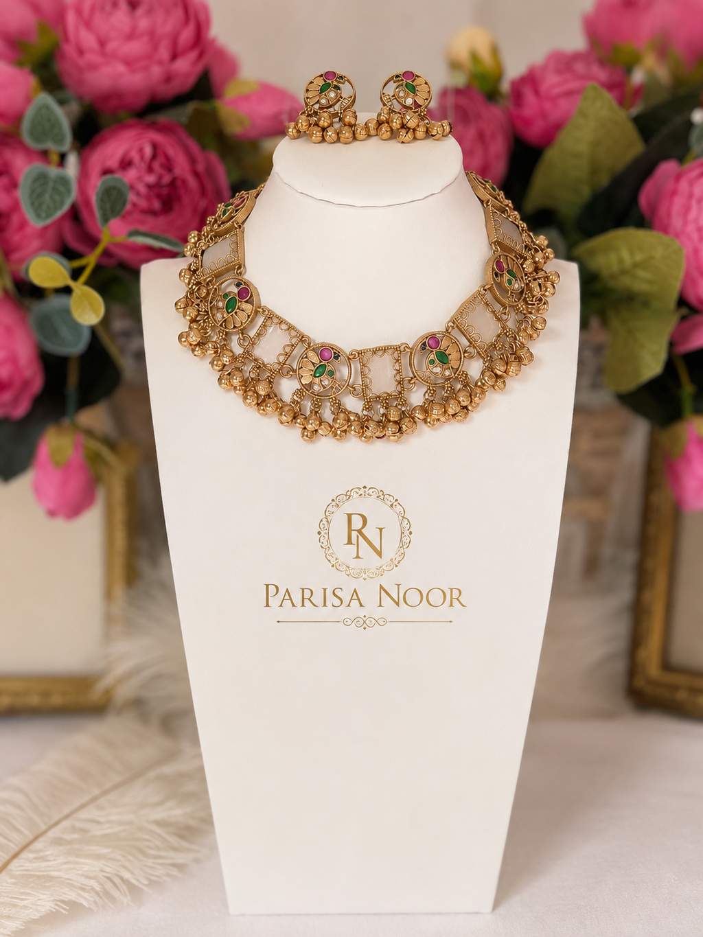 Zehraani Multicolour Ghungroo Heritage Necklace Set