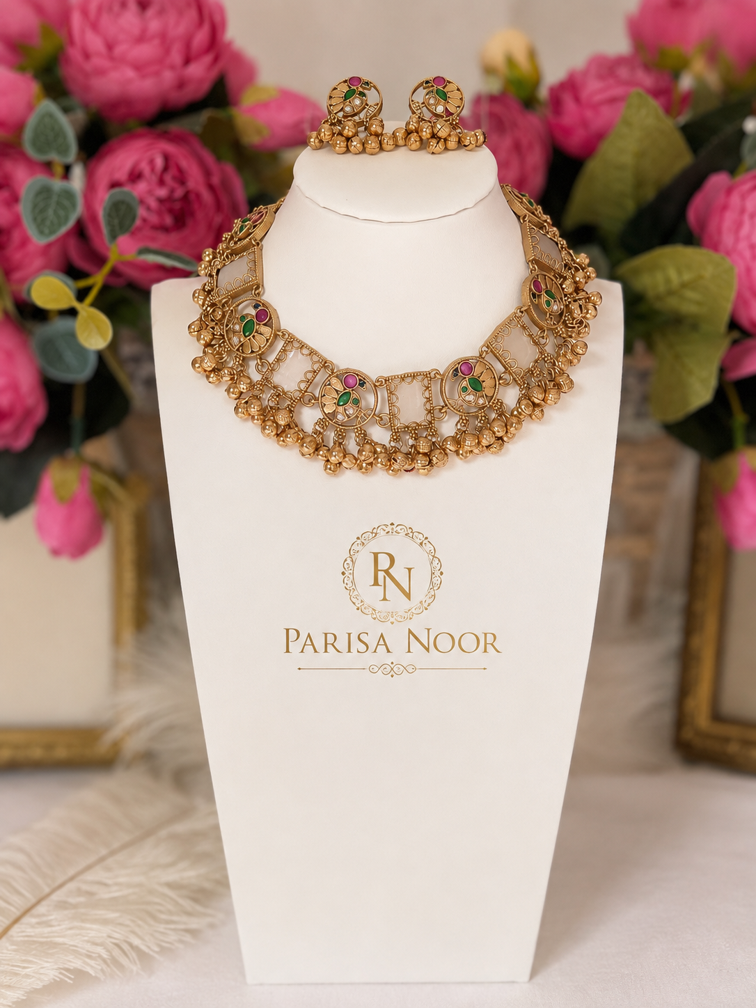 Zehraani Multicolour Ghungroo Heritage Necklace Set