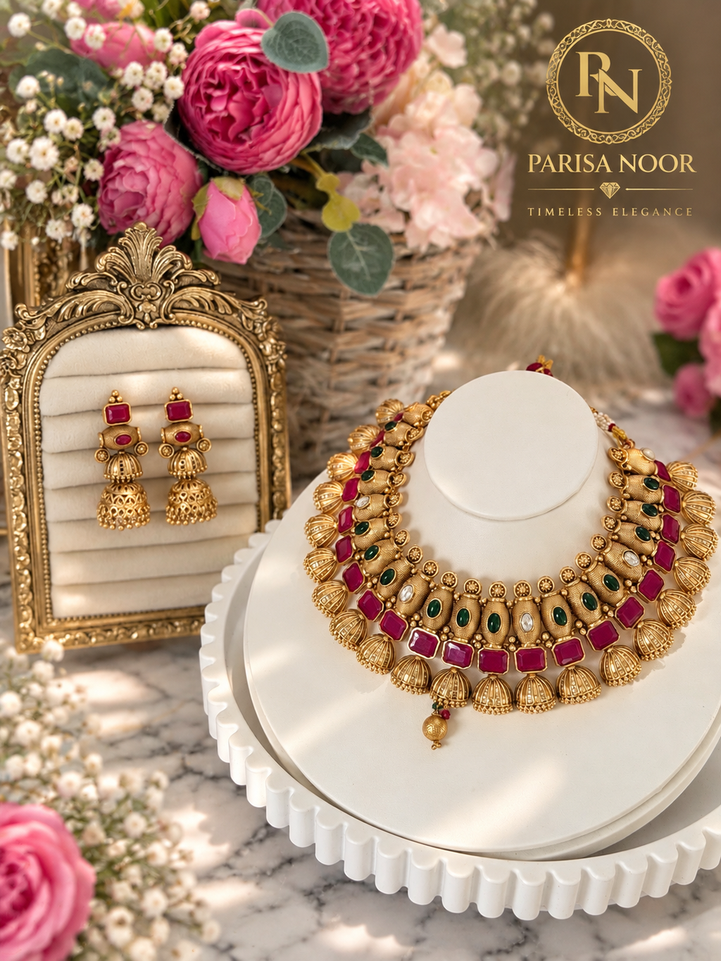 Meher Premium Heritage Necklace Set with Jhumki Earring
