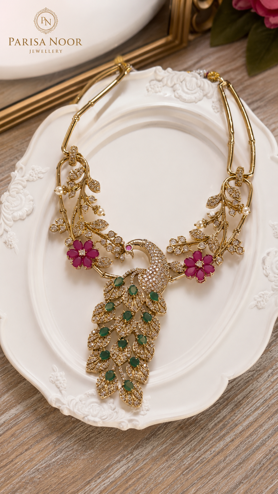 Mayura Blossom Victorian Designer Necklace Set