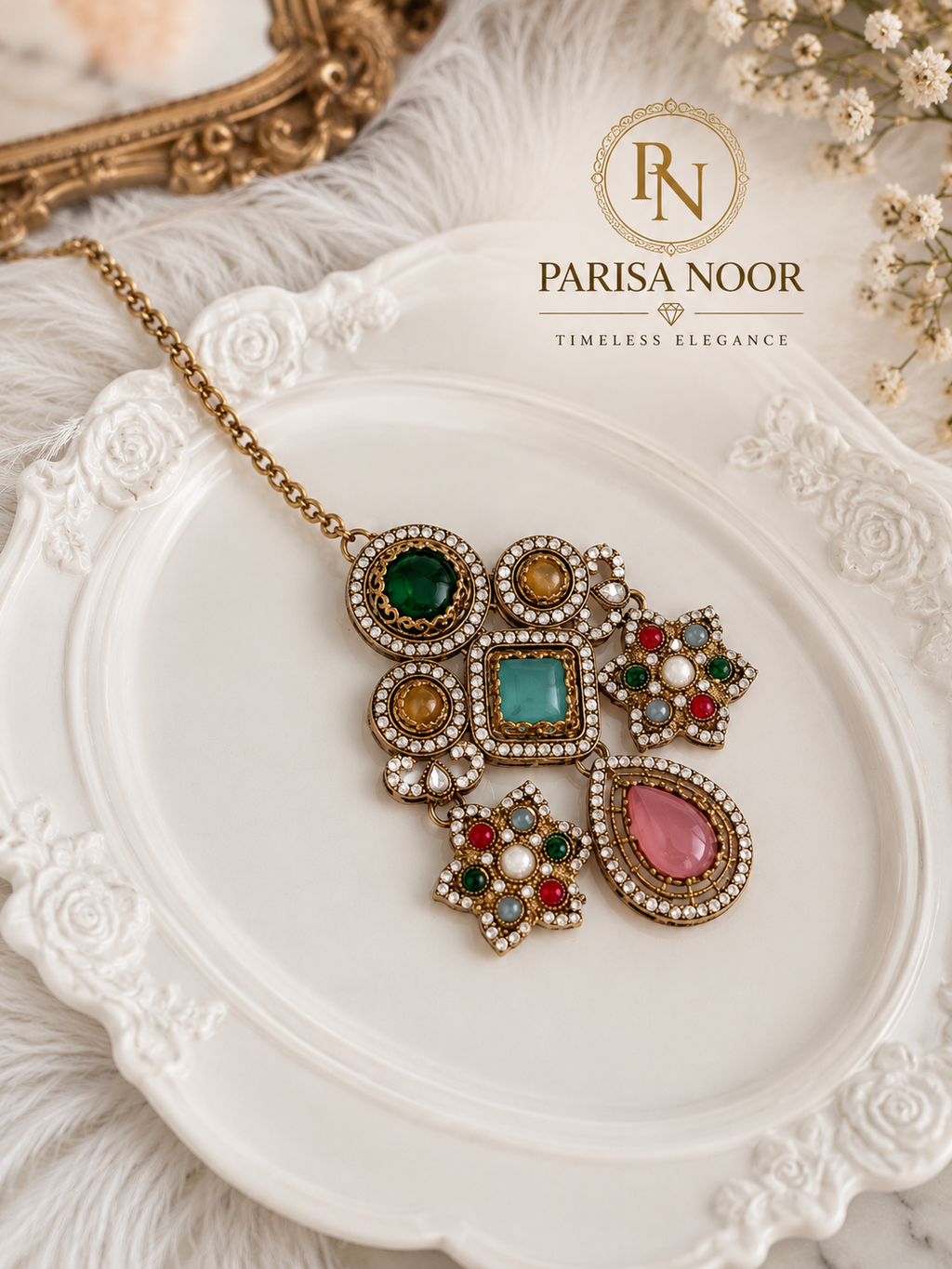 Sharvika Sabya Multicolour Designer Necklace Set