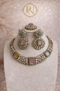 Zaina Kundan Necklace Set Multi