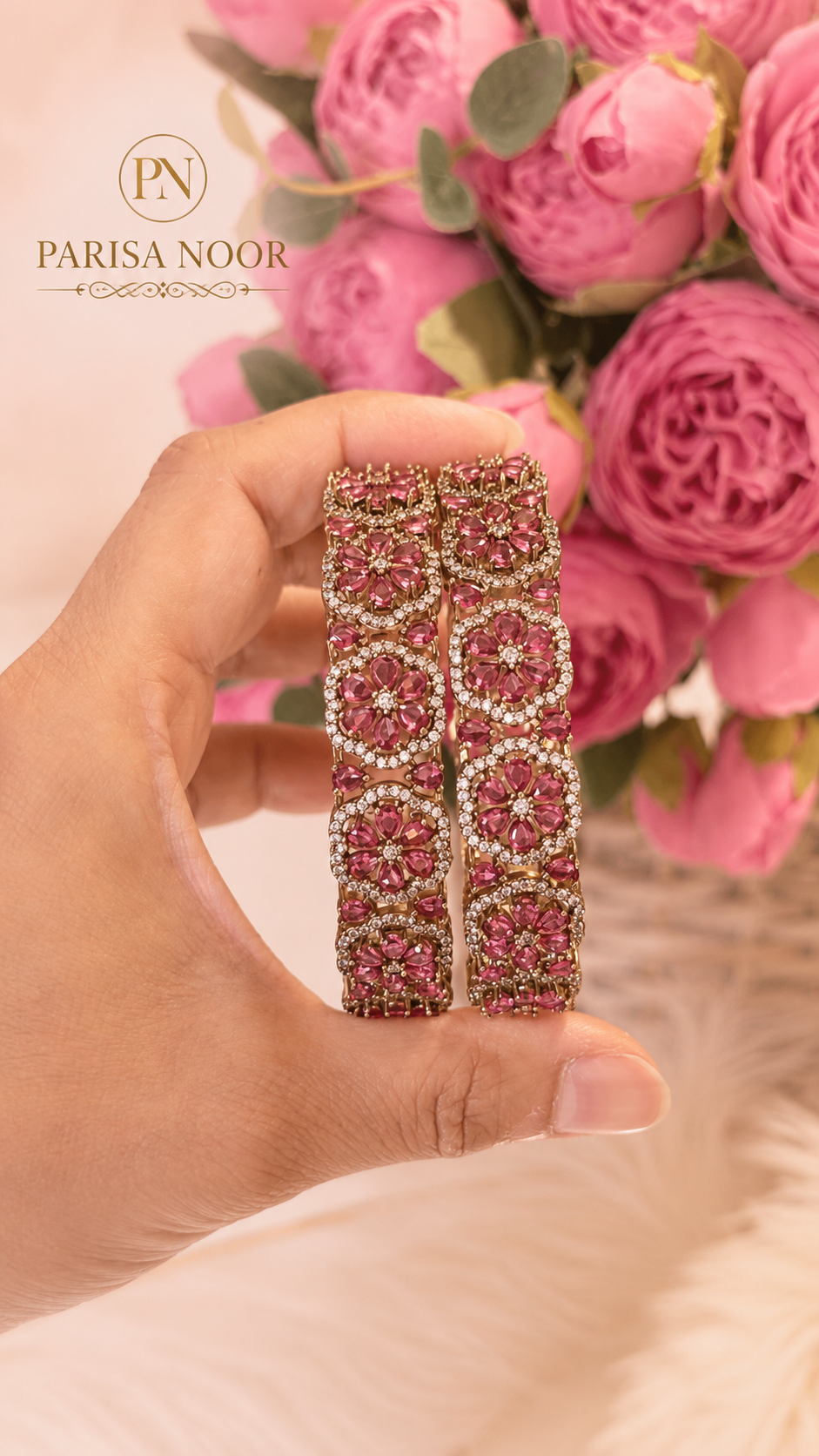 Arezia Premium Victorian AD Wine Red Bangles