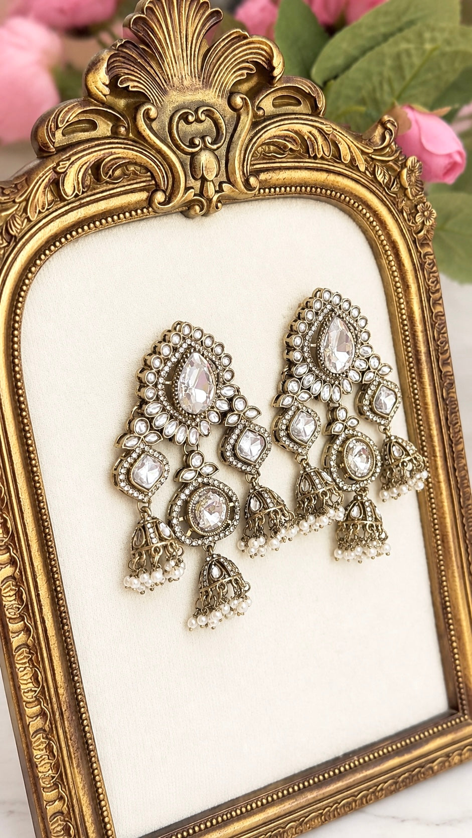 Parizaad Designer Zircone Polki Earrings