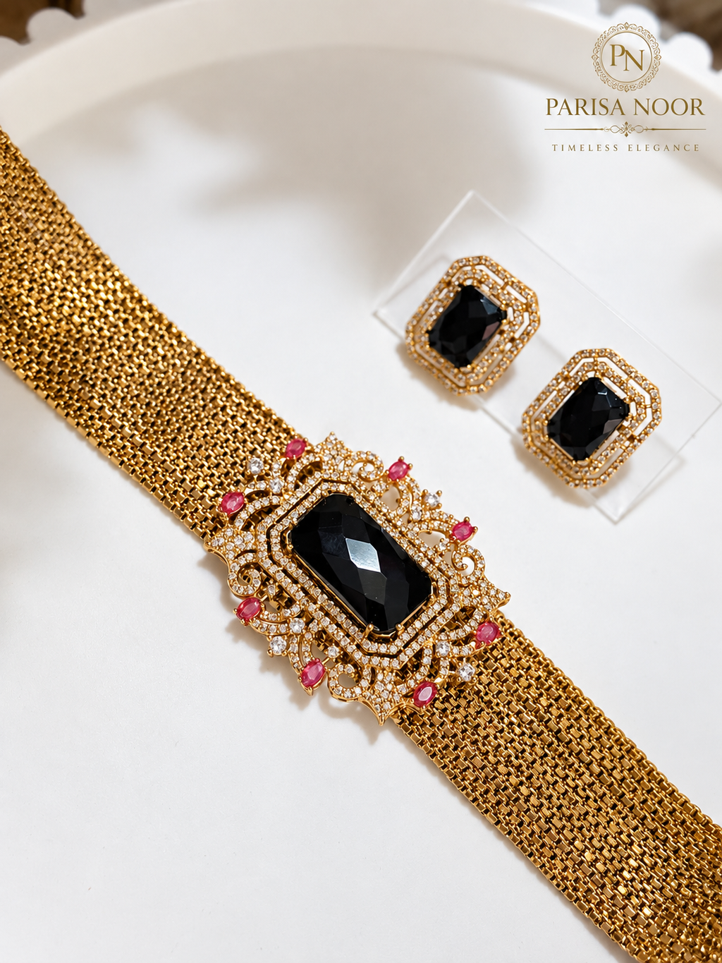 Nayzara Black Designer Choker Set