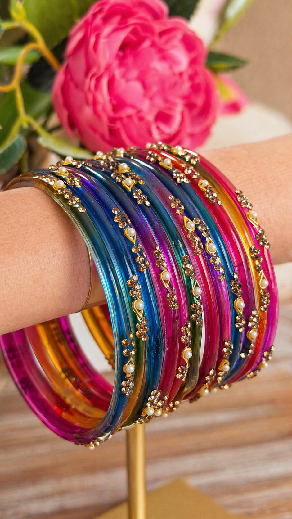 Rainbow Glass Kashmiri Bangles
