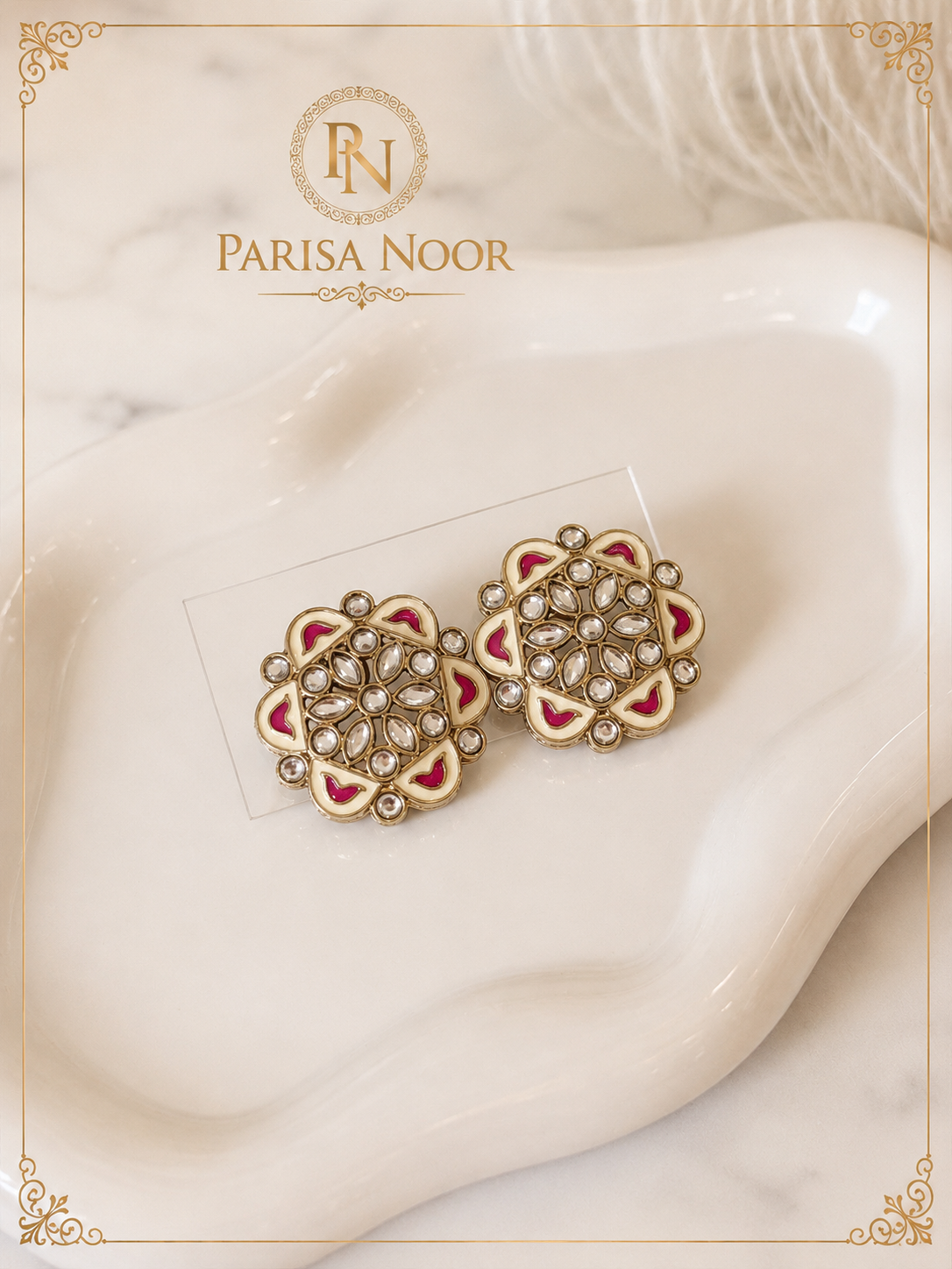 Arohi Meenakari Floral Stud Earrings