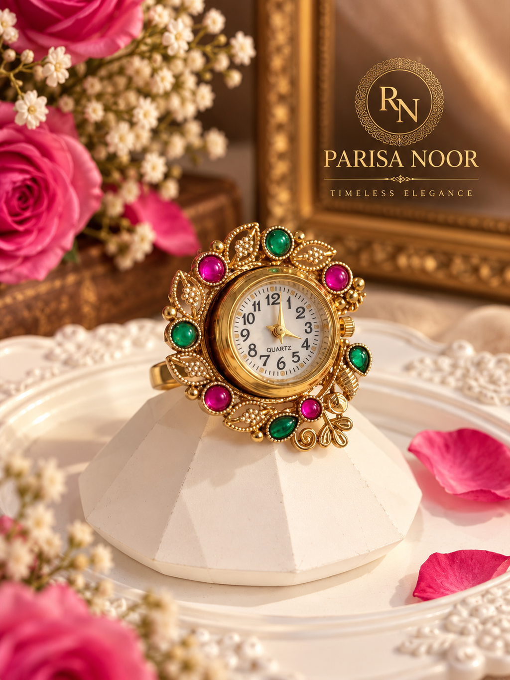 Ruhzara Heritage Adjustable Ring Watch