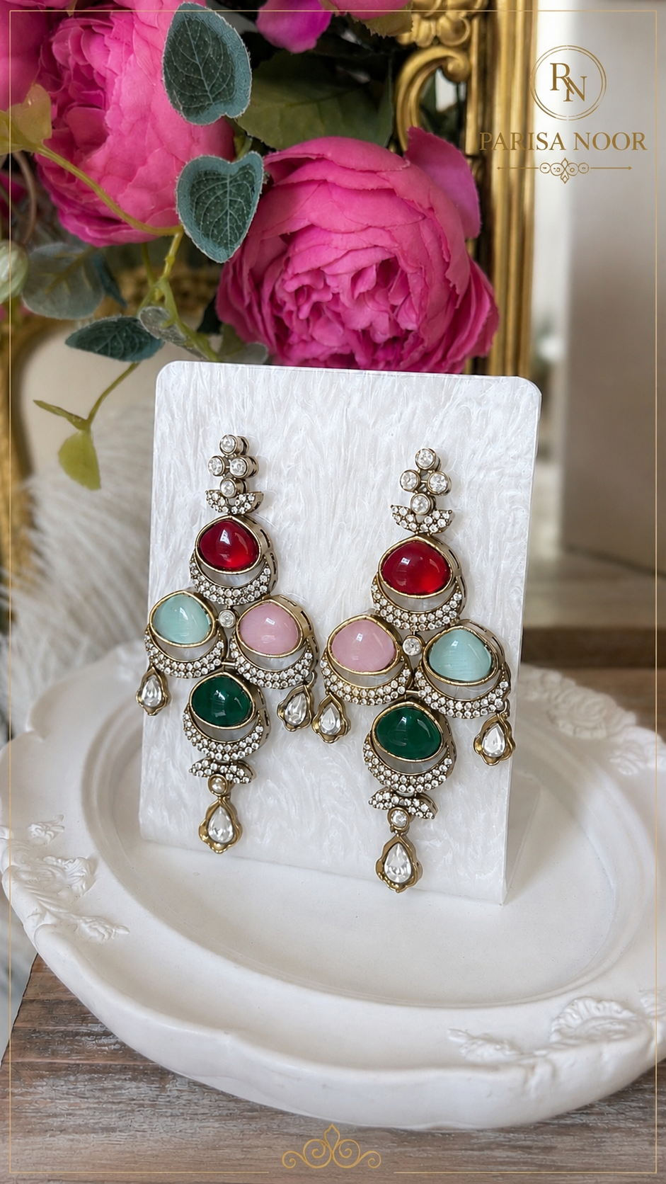 Sharvari Victorian Polki Multi Kundan Necklace Set