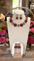 Laila Victorian AD Ruby Pink Necklace Set