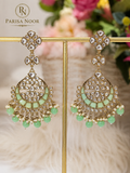 Rania Mint Green Chandbali Earrings – Clearance Sale
