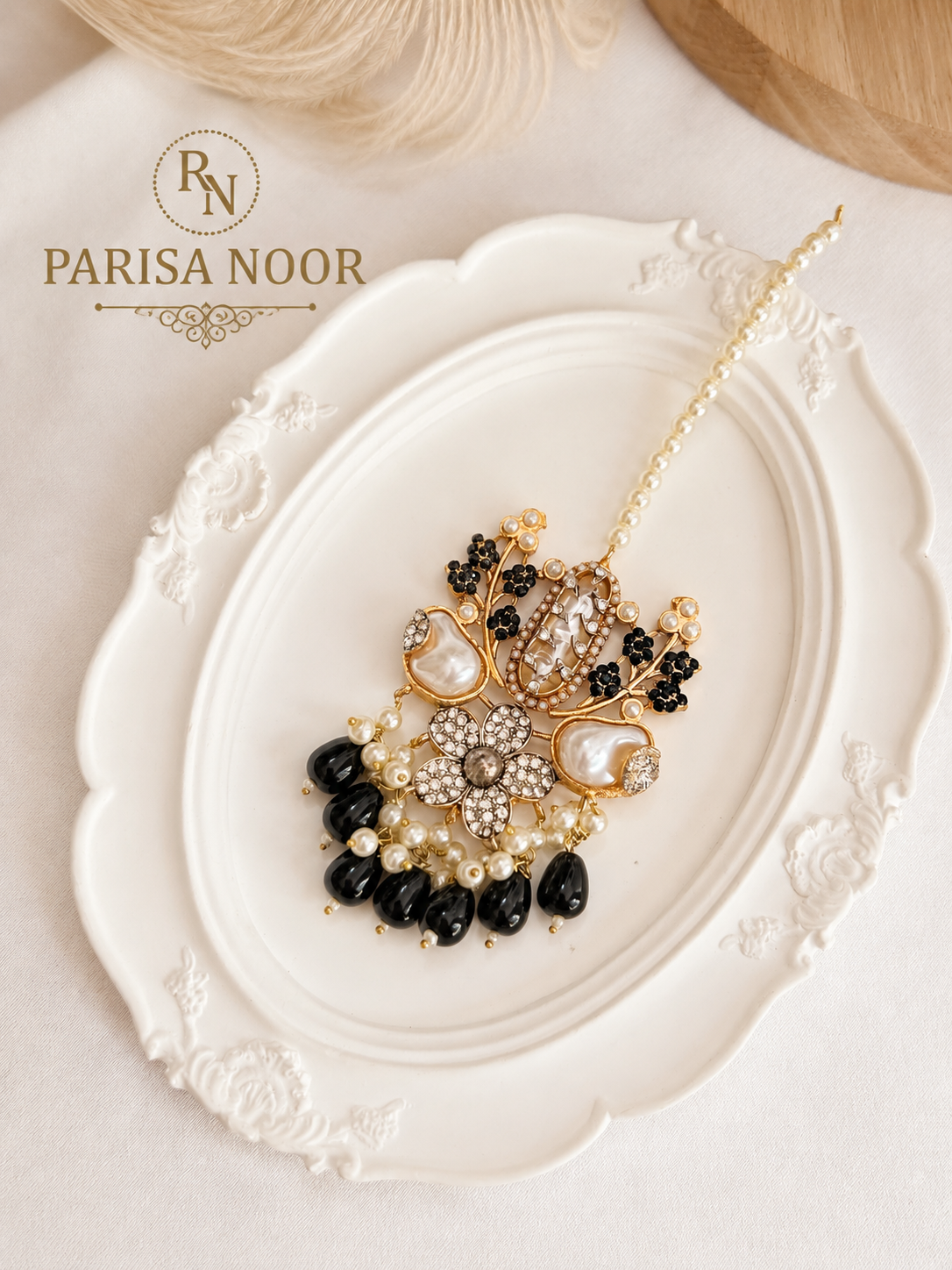 Leyla Black & Gold Turkish Statement Necklace Set