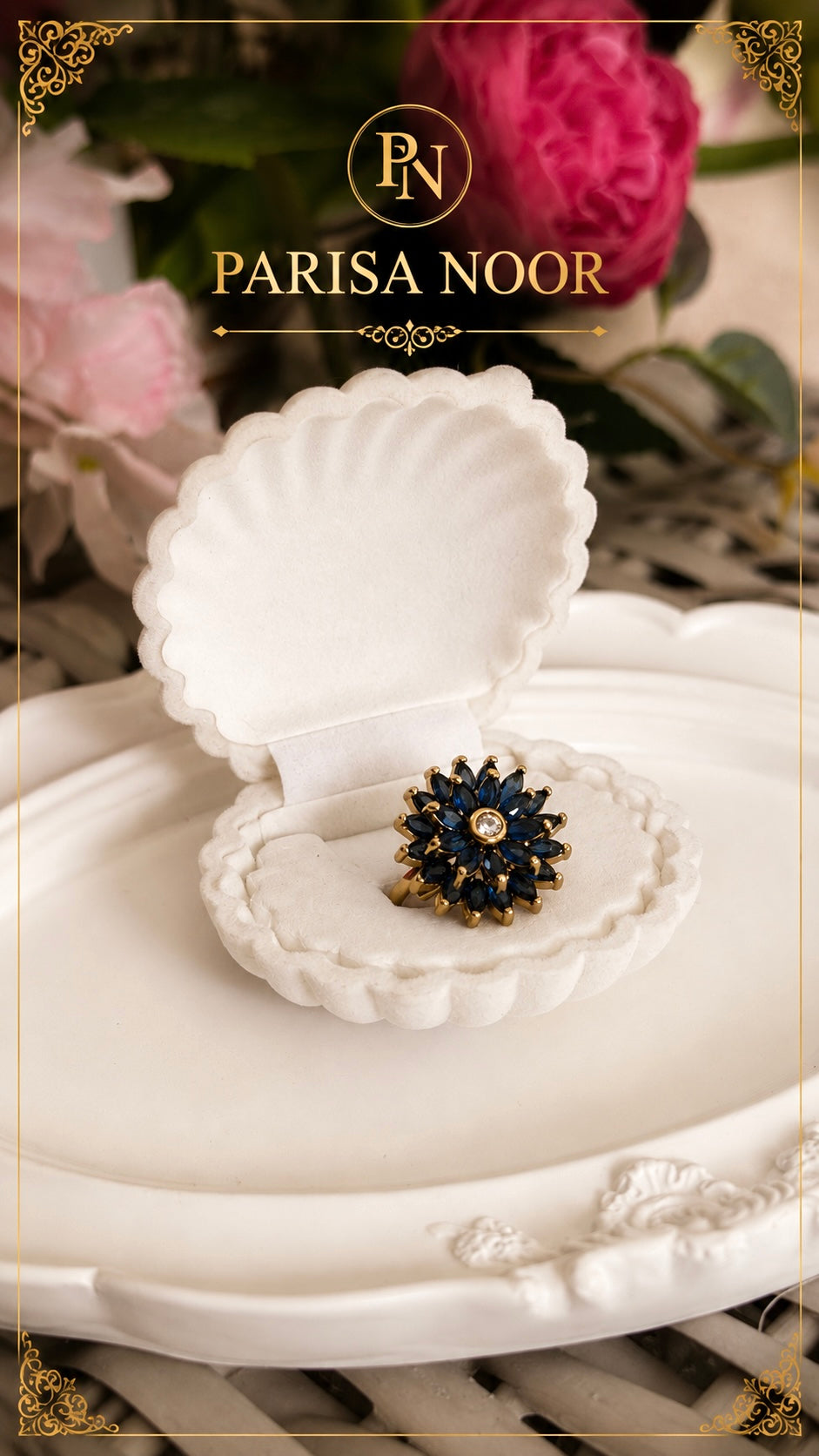 Celeste Bloom Statement AD Ring Adjustable