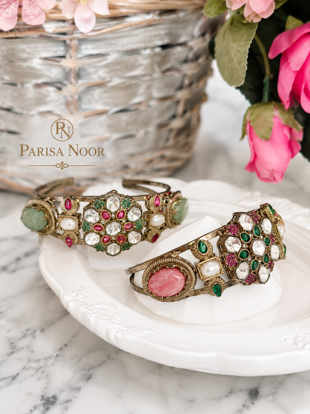 Meherbano Heritage Polki Cuff Designer Bracelet