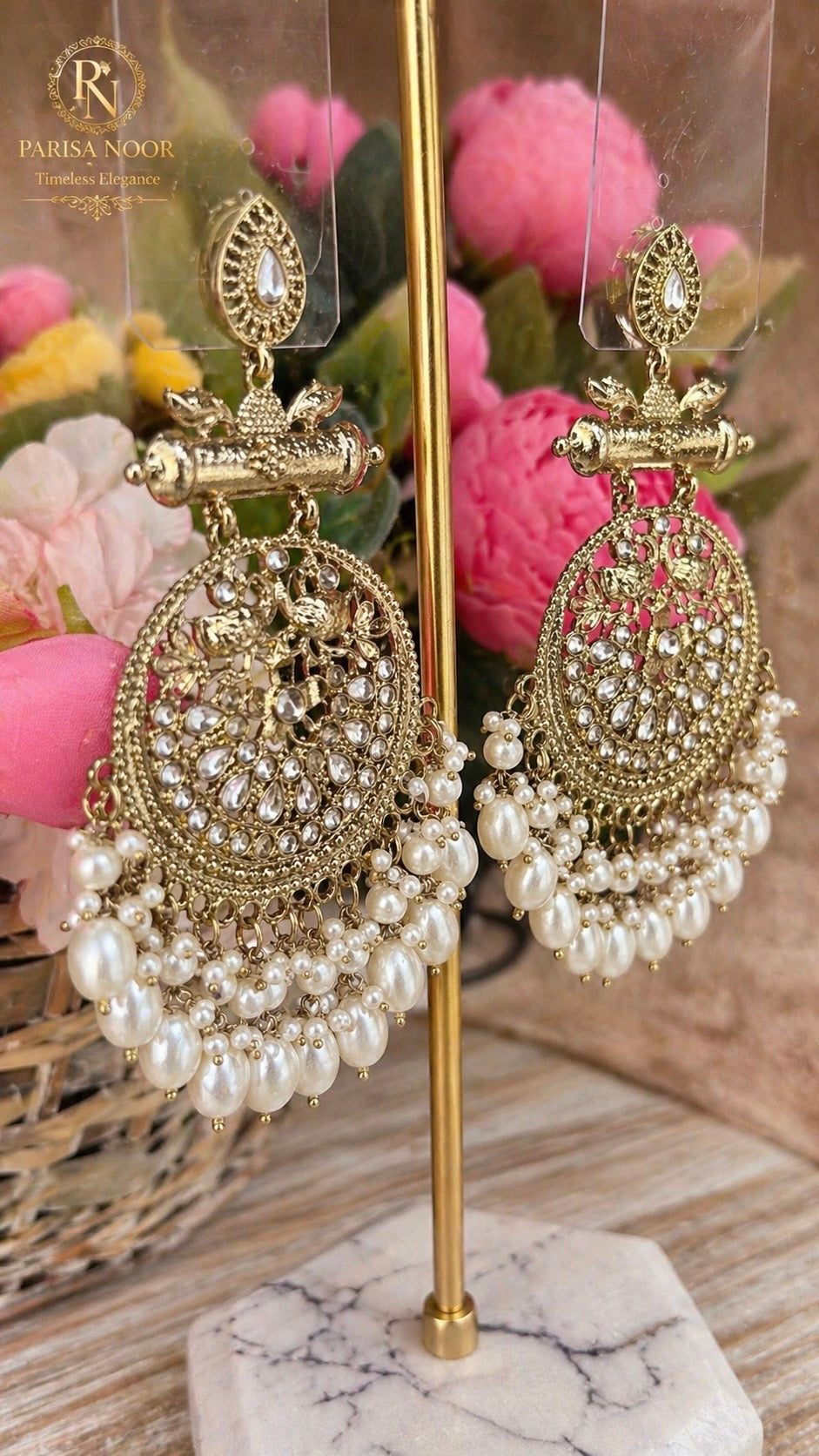 Amayla Pearl Designer Pakistani Chandbali