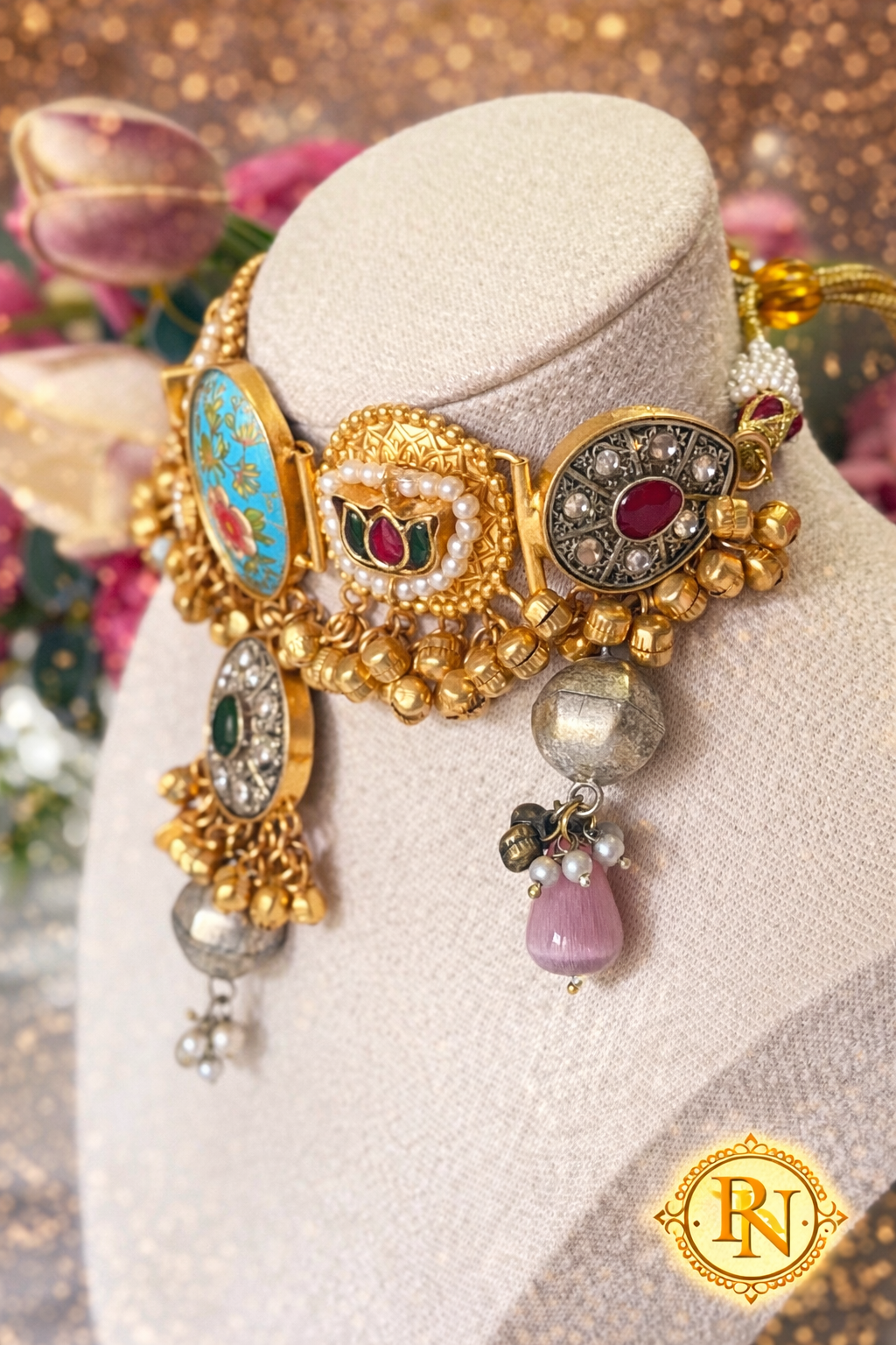Roza Kashmiri Gungru Necklace Set